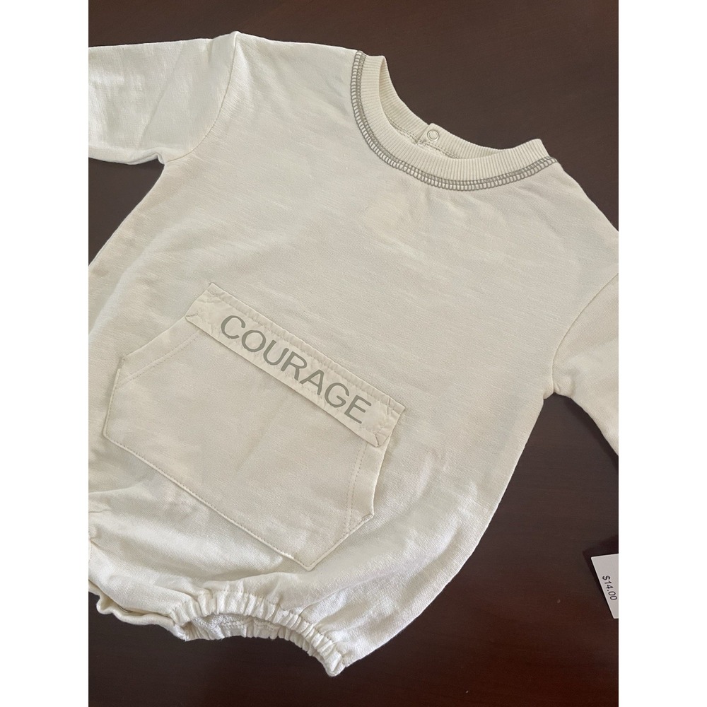 Grayson Mini Baby Off - White Long Sleeve COURAGE Bodysuit Outfit Size 12 M NWT